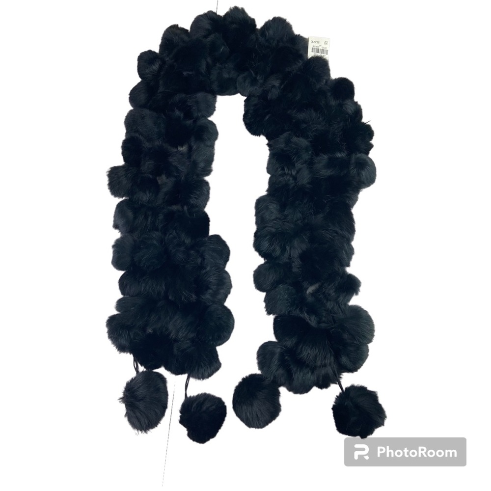 B. Moss vintage black genuine rabbit fur scarf wrap
